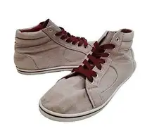 Grey Canvas High Top Sneakers by Just Be, Size 6