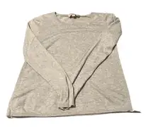 Loft size small long sleeve grey sweater with white lace inset on sides EUC