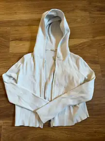 Brandy Melville Arden Crop Hoodie White