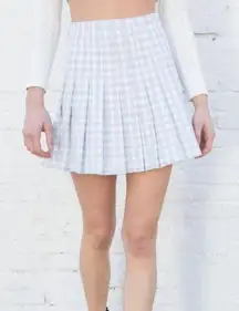 Brandy Melville Blue & White Pleated Preppy Skirt Size S