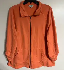 Women’s Coral Bay Energy Full Zip‎ Cuff Sleeve Sweatshirt Size 1X Orange Color