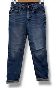 Gap Denim‎ Best Girlfriend Medium Charlot Dark Indigo Tapered Leg Jeans Sz 25/0