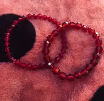 Red Crystal stretch bracelets (comes with two)