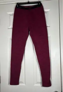 T-Max Women’s Fuschia/Black Flecked Fleece Lined Full Length Leggings Size Med