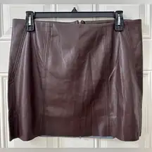 NWT Vero Moda Women's XL Faux-Leather High-Rise Mini Skirt Coffee Bean Brown