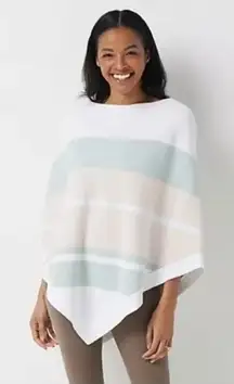Barefoot Dreams Ocean Breeze Poncho Pink‎ Stripe One Size BDWCU1966