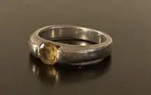 Vintage .925 Sterling Silver | Citrine Stack Ring | Band