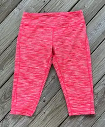 Zella Women's Orange Space Dye Cropped Workout Leggings Size L