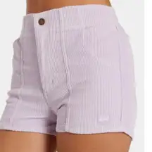Hammies Women's High Waisted Elastic Waist Lavender Corduroy Shorts Size 26