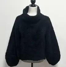 Lululemon Black Sherpa Fleece Warmth Restore Oversized Turtleneck XS S *MATTED*