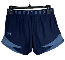 Under Armour Small Play Up 3.0 Twist Shorts Loose Fit Pockets Stretch Navy Blue