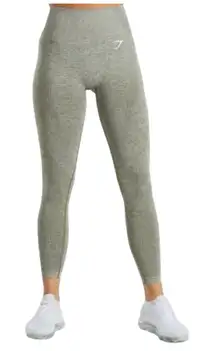 Gymshark Vital Seamless Compression Leggings, Khaki Marl, Size L, EUC