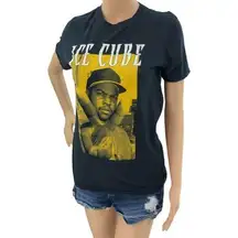 Ice Cube SMALL Black NWA Peace Sign Music Rapper Short Sleeve Tee Shirt T-Shirt