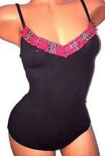 Victorias Secret Pink Buffalo Plaid One piece Ruffle Butt Lingerie Nighty - NWTS