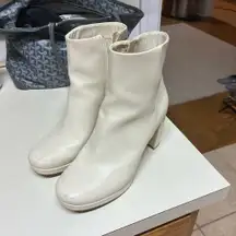 White ankle boots for gameday or halloween