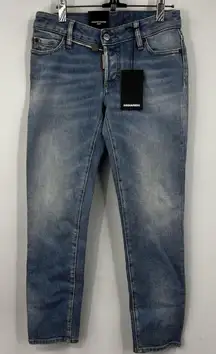 DSQUARED2 Jeans Womens Jennifer Cropped Low Rise Blue Button‎ Fly Size 38 4 6