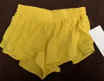 Womens Lululemon athletica gold/yellow hotty hot low rise shorts