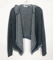 35MM Clothing Open Front Charcoal Hooded Cardigan Size XS