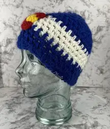 Aksels Colorado State Flag Crochet Beanie One Size Hat Blue Red White Yellow