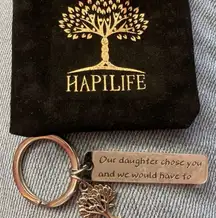 Our daughter chose you and we would have to ❤️ Family Tree Keychain  Gift