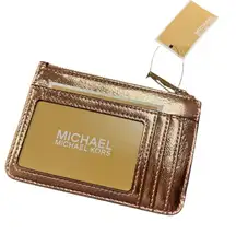 Michael Kors Jet Set Rose Gold ID Card Case with Key FOB