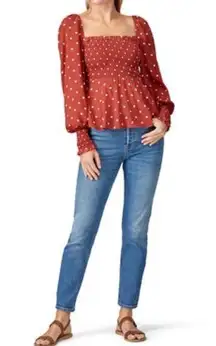 Auguste Red Polly Sunday Polka Dot Blouse 8