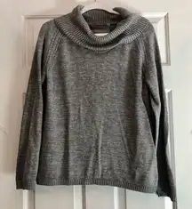 LIZ CLAIBORNE Women’s Grey/Silver Turtleneck Sweater Cutouts in Shoulders Size X