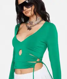 THE KRIPT Cropped Emerald Green Long Sleeve - Sz.M