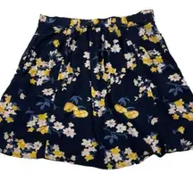 Garage Floral Button Front Mini Skater Skirt