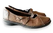 Earth Spirit Brown Leather Mary Jane Flats Women’s Size‎ 7.5 Comfort Shoes Fall