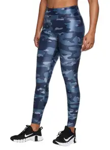 Nike Dri-FIT One Womens Mid-Rise Camo Leggings Thunder Blue Size‎ Small NEW