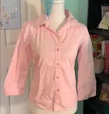 Pink button down blouse