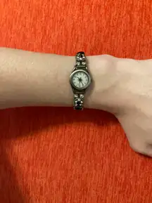 Woman’s cool design diamond accent WR  stainless wrist watch!