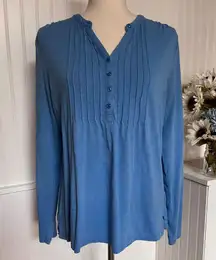 L.L. Bean Blue Long-sleeves  Henley Top