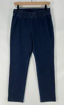 Soft Surroundings Size S Denim Metro Pants Stretch Dark Wash Pull‎ On High Rise