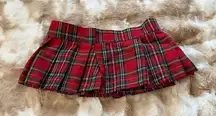Plaid Red Mini Skirt