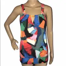 Beautiful Carmen Marc Valvo multi color tank top