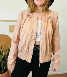 Hei Hei Hilltop Bomber Clay Pink Zip Up Linen Lightweight Jacket