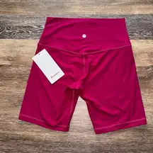 Lululemon Align Ribbed Biker Short High Rise 8” Wild Berry Size 8 NWT