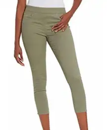 Gloria Vanderbilt Pull On Sage Meadow’s Green Crop Length Midrise Pant Size 6