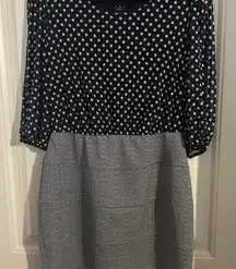 Elegant Black and White Polka Dot Dress