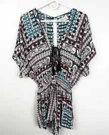 Cleobella Wesley Bohemian Tassel Smocked Waist Romper Shorts W/ Pockets Size S