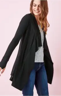 Stella & Dot Always Cardigan Womens 2XL Black Cowl Neck Tunic Long Sleeve Draped