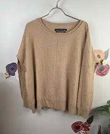 AllSaints 100% Cashmere Tan Relaxed Fit Sweater - Size - Medium