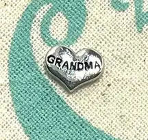 Origami Owl Living Lockets HTF Retired Original Grandma Heart Floating Charm