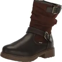 MUK LUKS women's Scarlett Sabrina 6.5 Wide Brown Faux Suede Boots w/ Buckle NWT