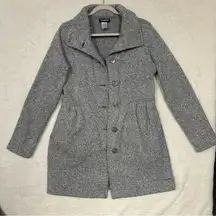 Patagonia Women Better Sweater Gray Pea Coat Button Up Jacket Pockets Size Large