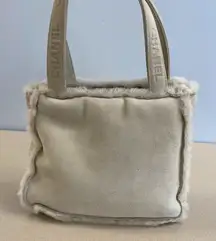 CHANEL Vintage Mouton Suede Sheepskin Mini Tote, Beige - Preowned