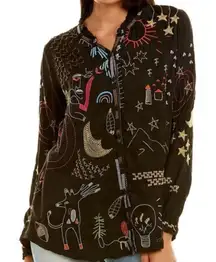 Johnny Was Biya Picassa heavily embroidered blouse NWT RARE