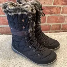 Columbia Heavenly womens black quilted waterproof snow boots size 9